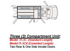 American Aluminum Inmate Transport Module - 2015 Transit High Roof, 3 Compartments- EXTENDED LENGTH New
