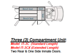 American Aluminum Inmate Transport Module - 2015 Transit High Roof, 3 Compartments-  EXTENDED LENGTH New