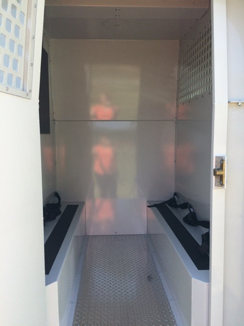 American Aluminum Inmate Transport Module - 2015 Transit High Roof, 3 Compartments-  EXTENDED LENGTH New