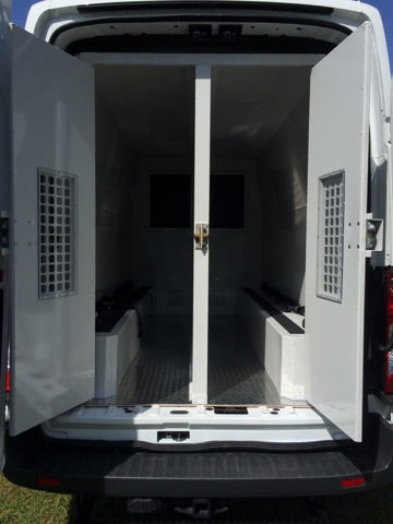 American Aluminum Inmate Transport Module - 2015 Transit High Roof, 3 Compartments-  EXTENDED LENGTH New